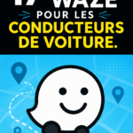 Une capture d'écran de l'application Waze montrant un itinéraire de conduite sur un smartphone.
