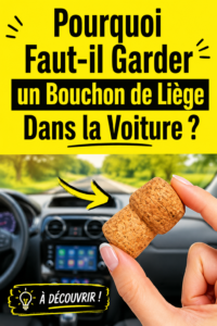 Un bouchon de liège dans une voiture sur un tableau de bord