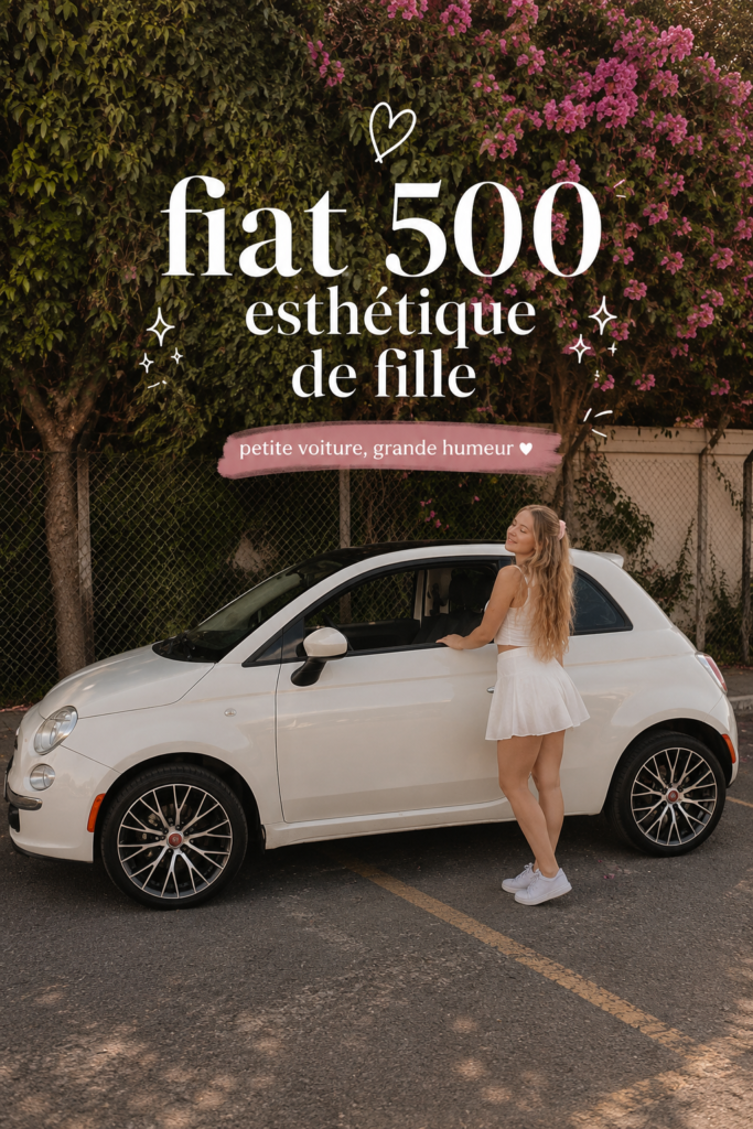 Fiat 500 stationnée dans un cadre urbain moderne, parfaite pour les femmes stylées.