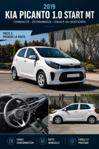 Photo de la Kia Picanto 2019, une citadine compacte et stylée.