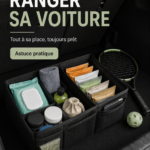 Voiture bien organisée avec des espaces de rangement optimisés