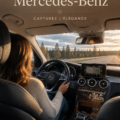 Shooting photo d'une voiture Mercedes-Benz sur une route pittoresque