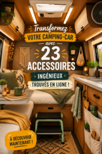 Van aménagé avec des accessoires pratiques d'Amazon