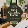 Espace camping aménagé avec des produits IKEA, montrant confort et fonctionnalité.
