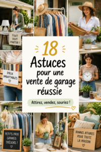 Vidéo d'un vide-grenier animé avec des acheteurs et des objets variés