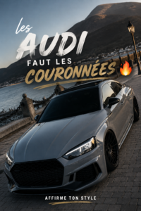 Vue d'un modèle Audi sur une route, soulignant son design élégant et sportif.