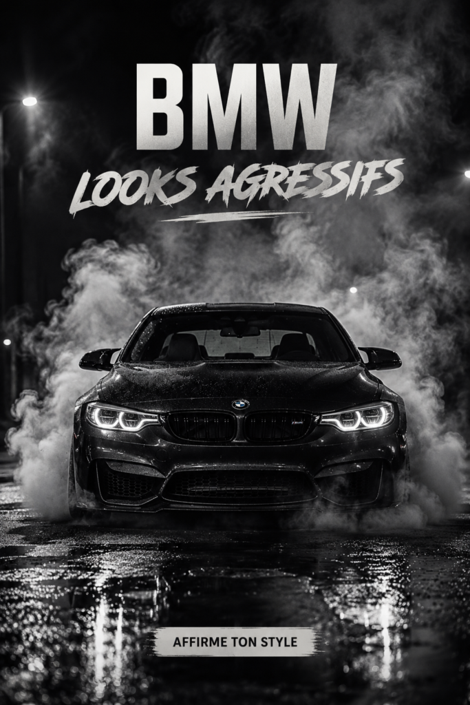Une BMW au design agressif et moderne, mettant en avant ses lignes audacieuses sur une route naturelle.