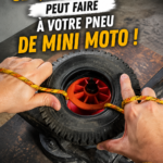 Un mini vélo avec une corde bien attachée, illustrant son entretien