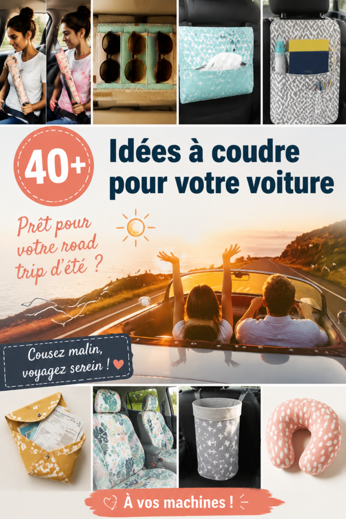 Accessoires de voiture en tissu cousus à la main pour l'été