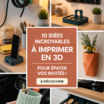 Création maison imprimée en 3D sur une table en bois