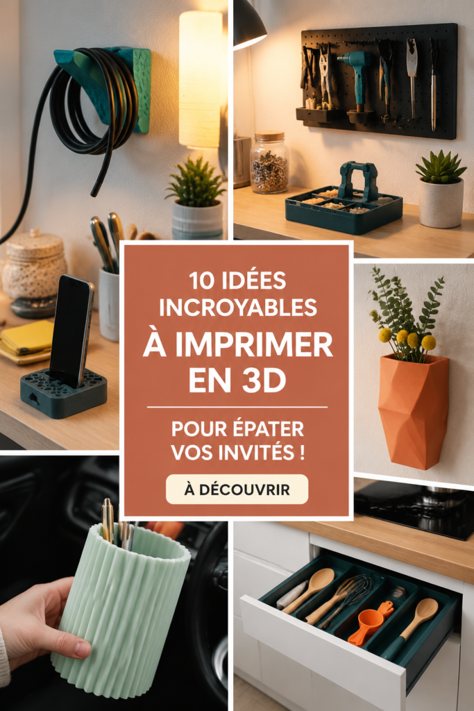 Création maison imprimée en 3D sur une table en bois