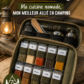 Une cuisine nomade avec des plats savoureux préparés en plein air durant un camping.
