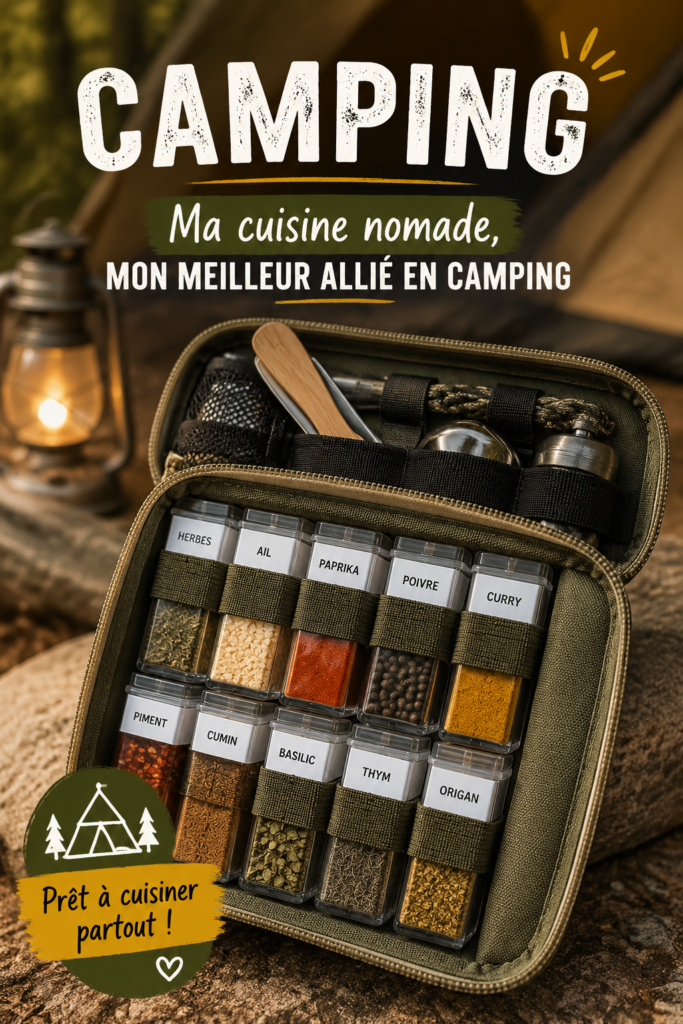 Une cuisine nomade avec des plats savoureux préparés en plein air durant un camping.