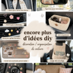 Intérieur d'une voiture décorée de manière créative avec des accessoires DIY