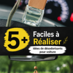 Désodorisants maison pour voiture, en présentation sur une table.