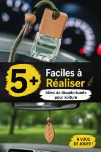 Désodorisants maison pour voiture, en présentation sur une table.