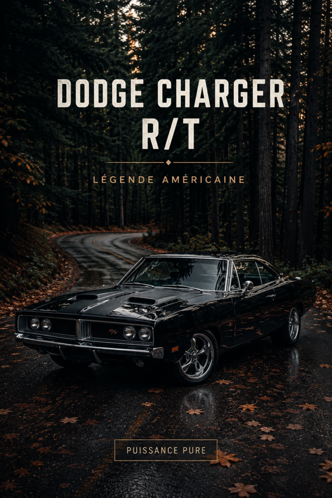 Image de la Dodge Charger R/T sur route, mettant en avant son design sportif et élégant.