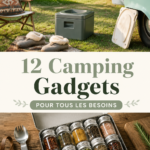 Groupe de femmes utilisant des gadgets de camping pratiques en pleine nature