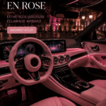 Intérieur personnalisé d'une Mercedes avec éclairage d'ambiance doux