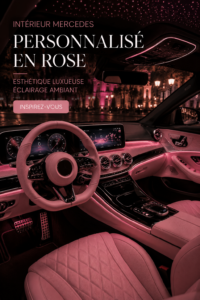 Intérieur personnalisé d'une Mercedes avec éclairage d'ambiance doux