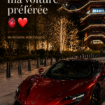 Voiture élégante en stationnement avec un design moderne.