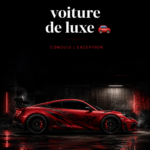 Une voiture de luxe garée sur une route ensoleillée, illustrant le confort et le style.