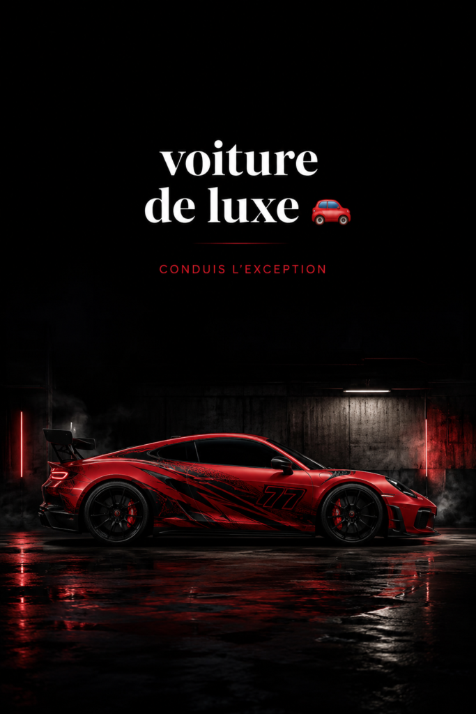 Une voiture de luxe garée sur une route ensoleillée, illustrant le confort et le style.