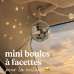 Une voiture avec des lumières disco colorées à l'intérieur pendant un trajet