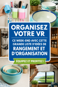Camping-car organisé avec des espaces de rangement pratiques et efficaces.