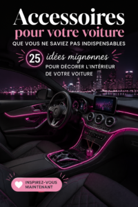 Intérieur de voiture décoré avec des accessoires modernes et élégants.