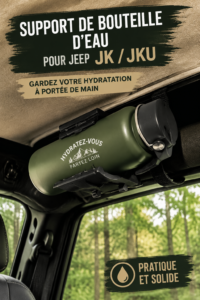 Un porte-bouteille élégant installé dans un Jeep Wrangler.