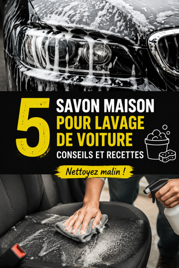 Savon fait maison pour laver une voiture dans un seau