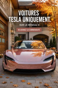 Une Tesla Model 3 garée dans un quartier moderne, représentant l'innovation automobile.