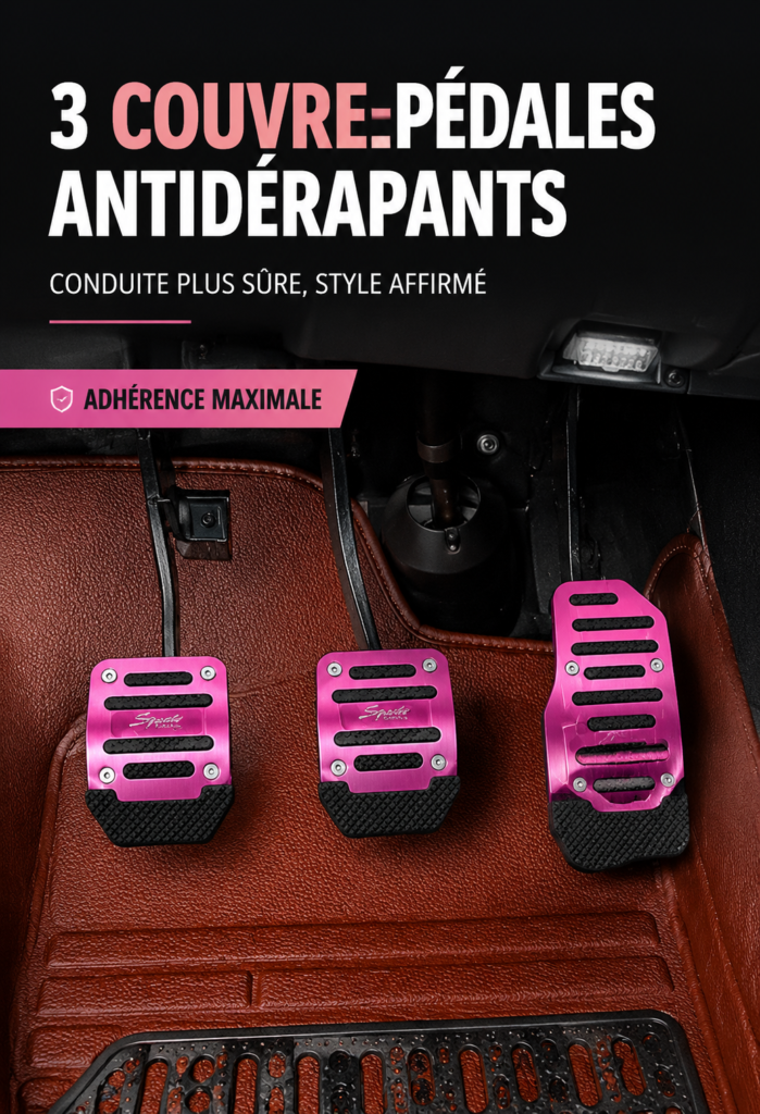 Accessoires de voiture tendance dans des tons roses pour transformer l'intérieur.