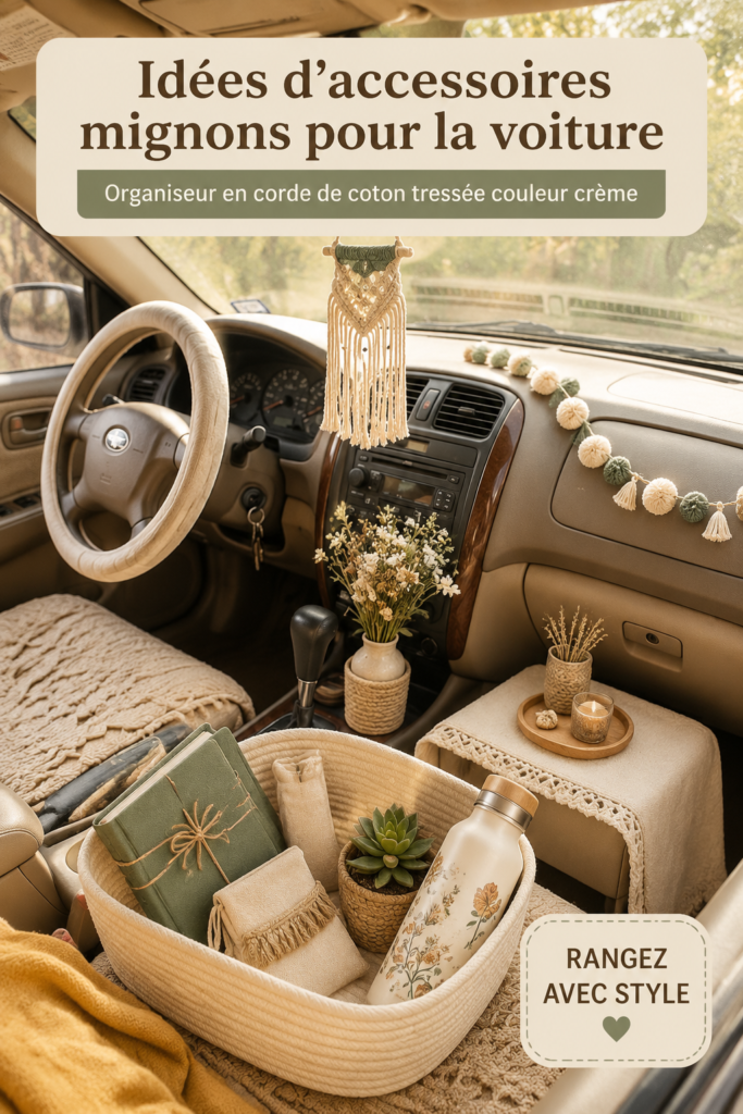 Accessoires de voiture mignons et pratiques pour un rangement organisé