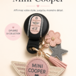Accessoires colorés pour Mini Cooper, mettant en avant le style et la personnalité de la voiture.
