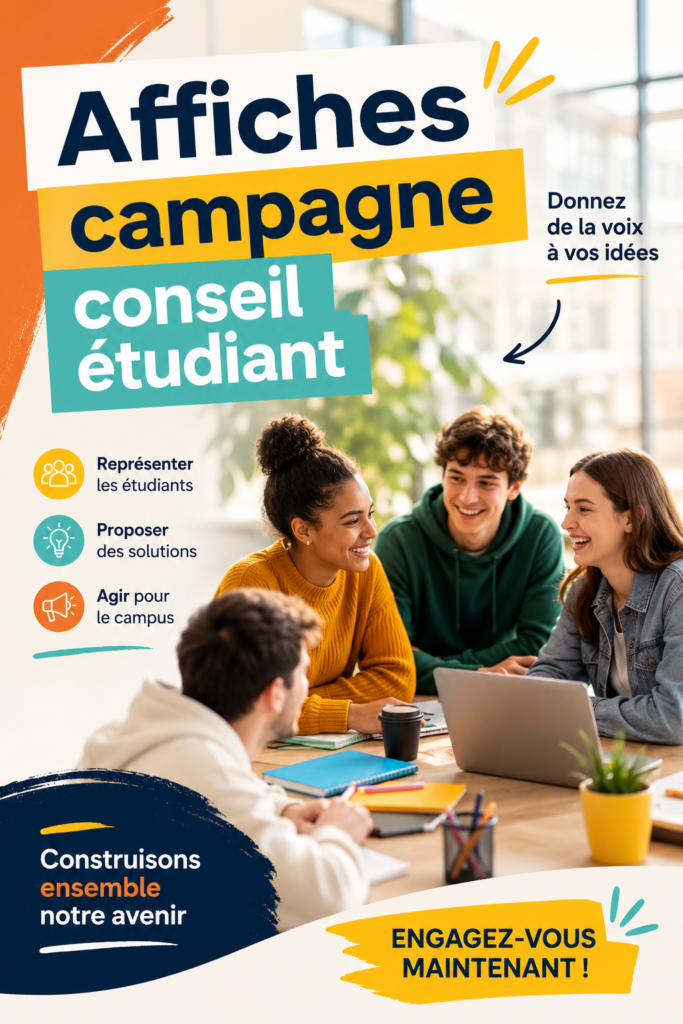 Affiche conseils étudiant décorant un bureau avec des notes inspirantes