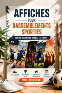 Affiche colorée pour un rassemblement sportif en extérieur