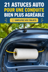 Intérieur d'une voiture avec des astuces de confort mises en avant.