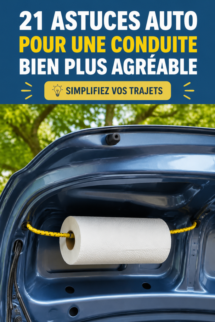 Intérieur d'une voiture avec des astuces de confort mises en avant.