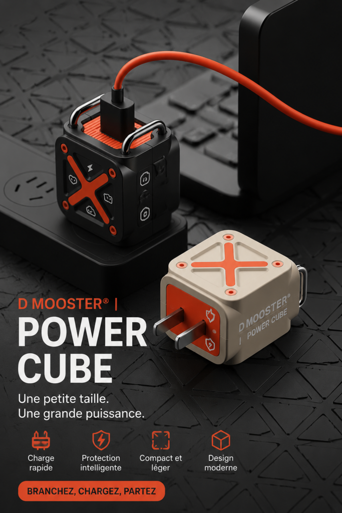 D Mooster® : un cube d'énergie portable innovant sur une table