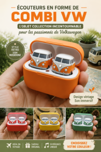 Écouteurs en forme de VW Bus, un accessoire incontournable pour les fans de Volkswagen