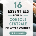 Console centrale de voiture bien organisée avec des essentiels pratiques.