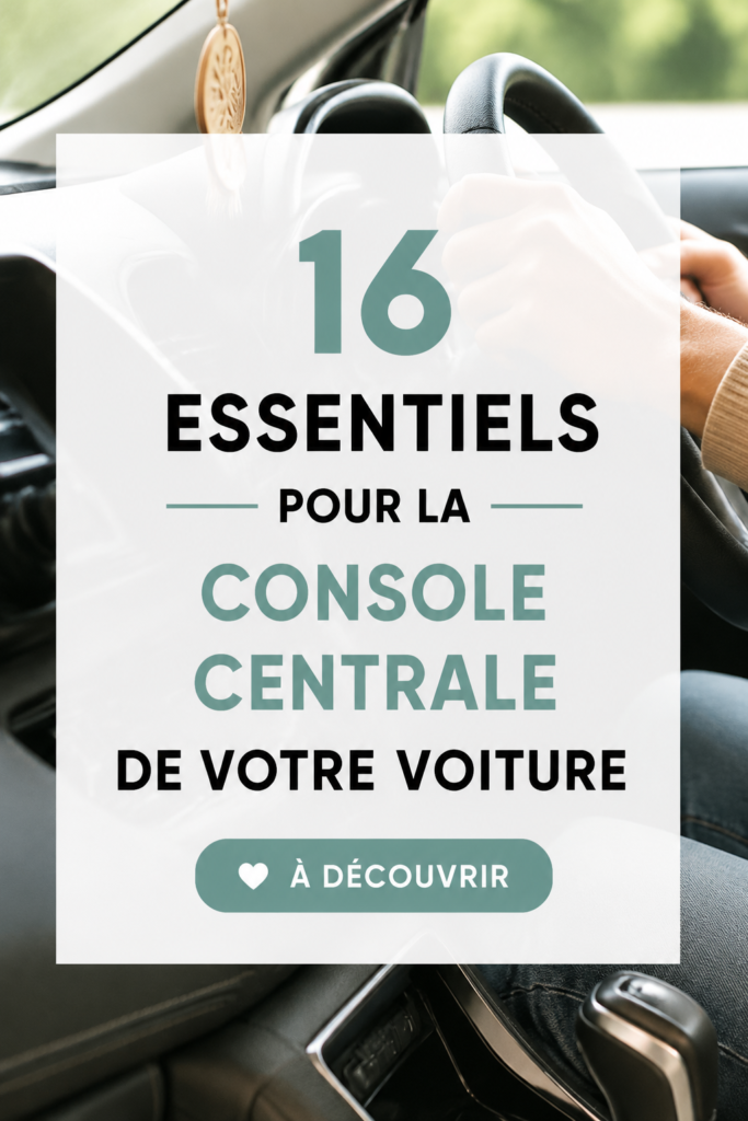 Console centrale de voiture bien organisée avec des essentiels pratiques.
