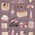 Accessoires girly colorés pour voiture sur une table