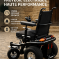 Fauteuil roulant BM3 en utilisation, illustrant sa vitesse et son design moderne.