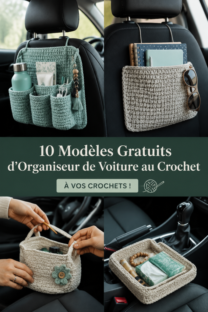 Modèles de crochet d'organisateur pour voiture en tissus colorés
