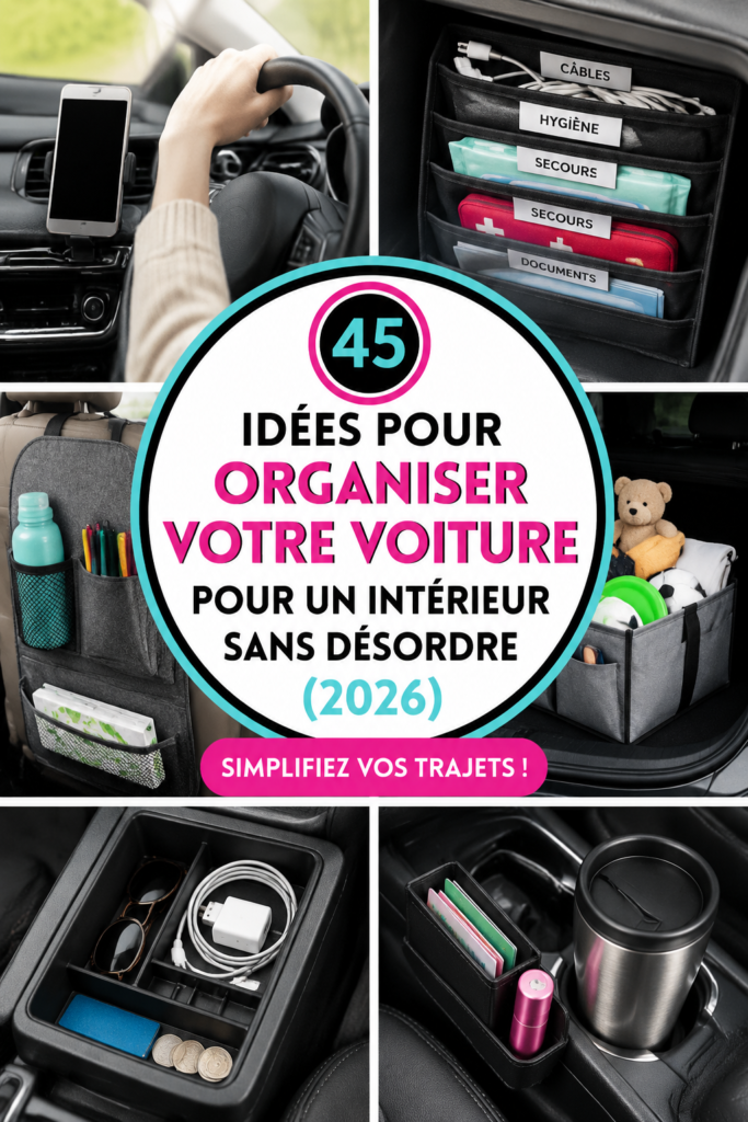 Une voiture intérieure bien rangée avec des accessoires de rangement pratiques
