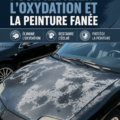 Une voiture avec un éclat de peinture frais après rénovation