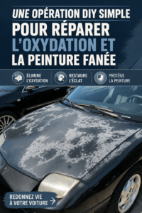 Une voiture avec un éclat de peinture frais après rénovation